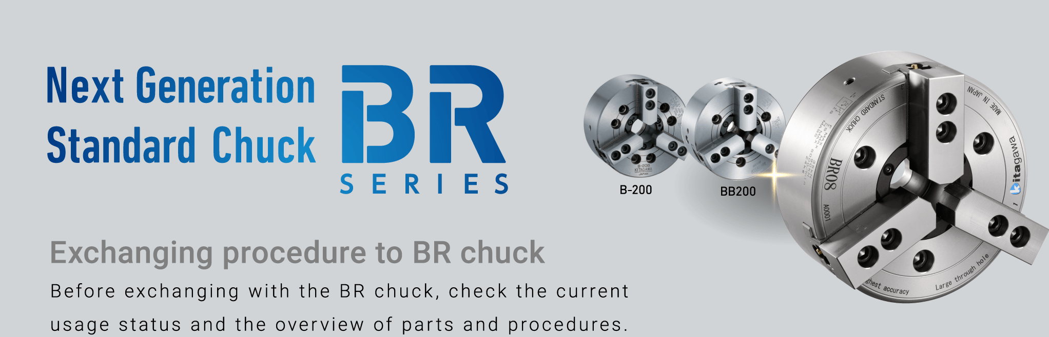 Exchanging procedure to BR chuck